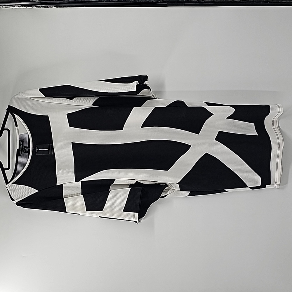 Ashley Stewart Black & White Graphic Midi Dress